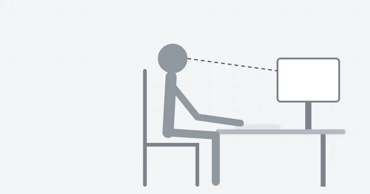 Correct typing posture and ergonomics illustration